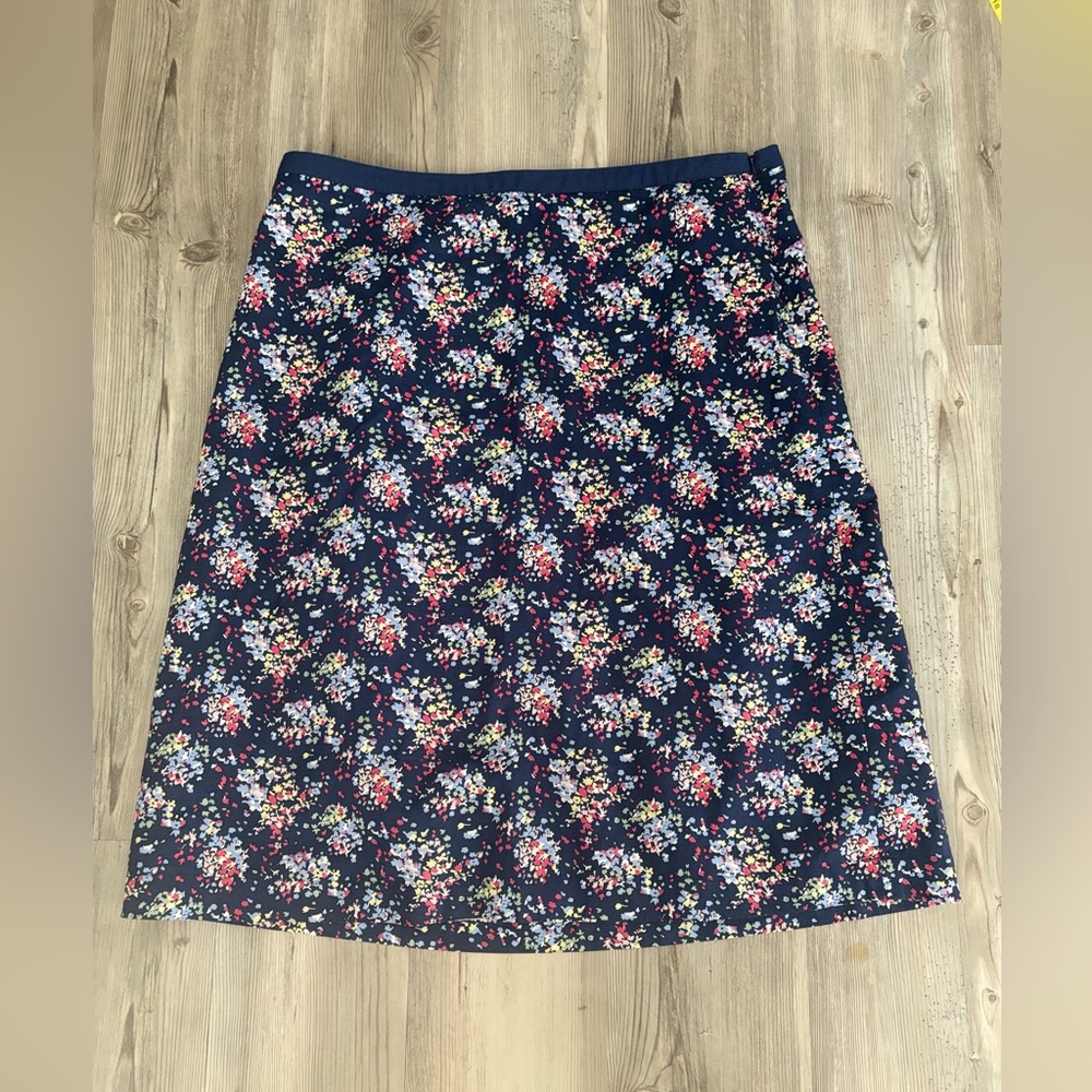 Boden Floral A-Line Skirt Navy Multicolor Size 12L (UK16L) NWOT
